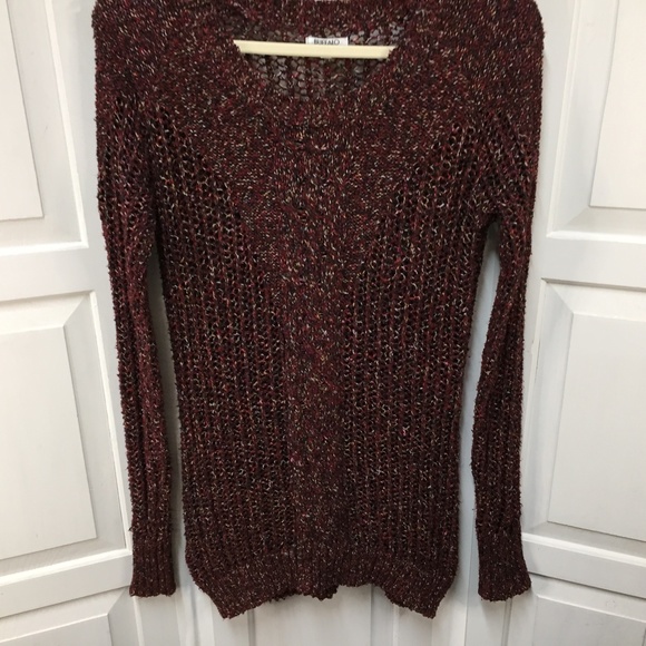 Buffalo David Bitton Red Open Knit Sweater w/ Subtle Sparkle - Picture 2 of 16